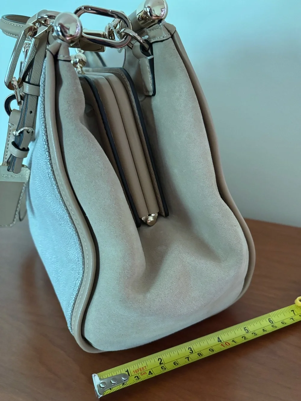 COACH Madison Pinnacle Caroline Satchel in Embossed Texture Leather and Sued